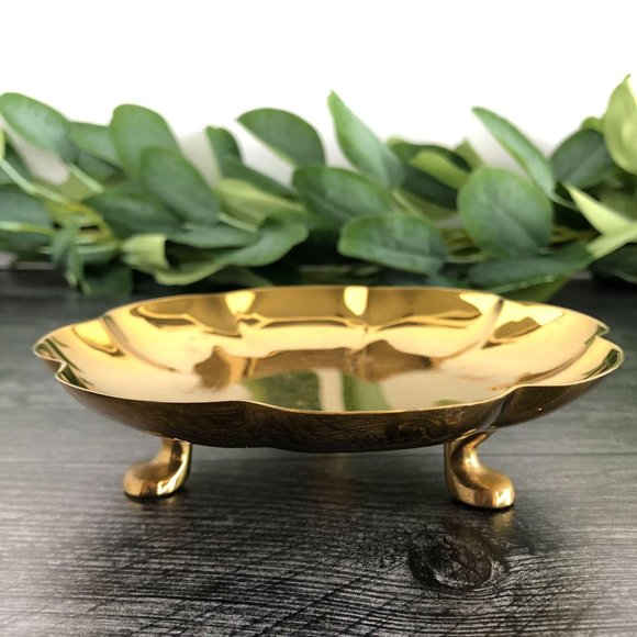 Gold Plated Footed Candle Holder 5 1/4″, Dirilyte